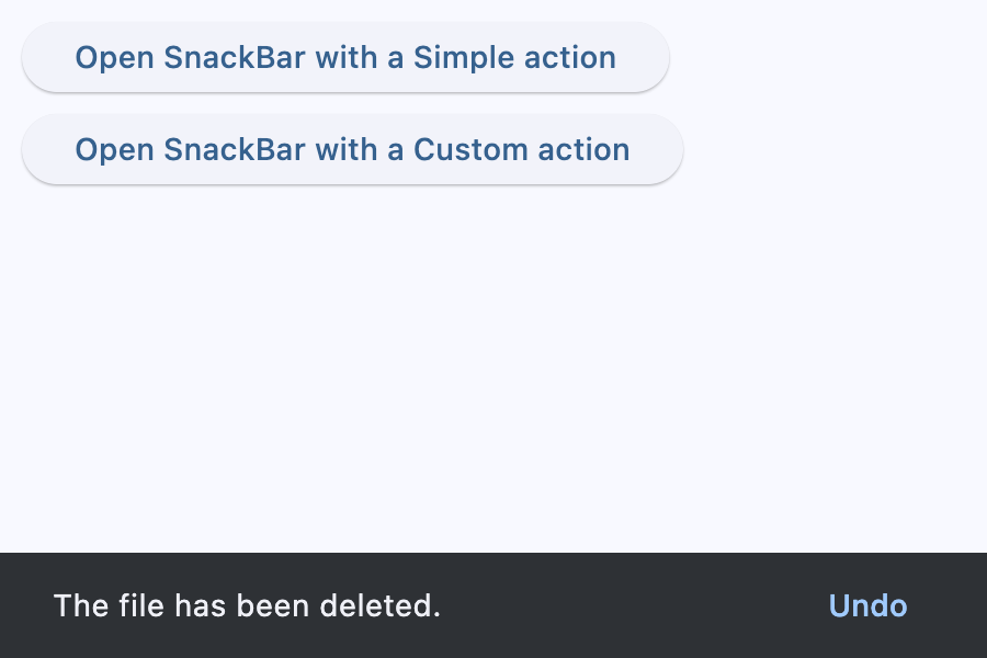 带简单操作的 SnackBar